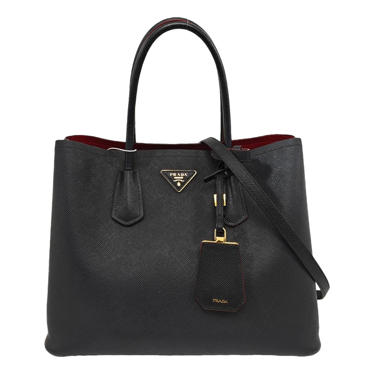 Double leather handbag
