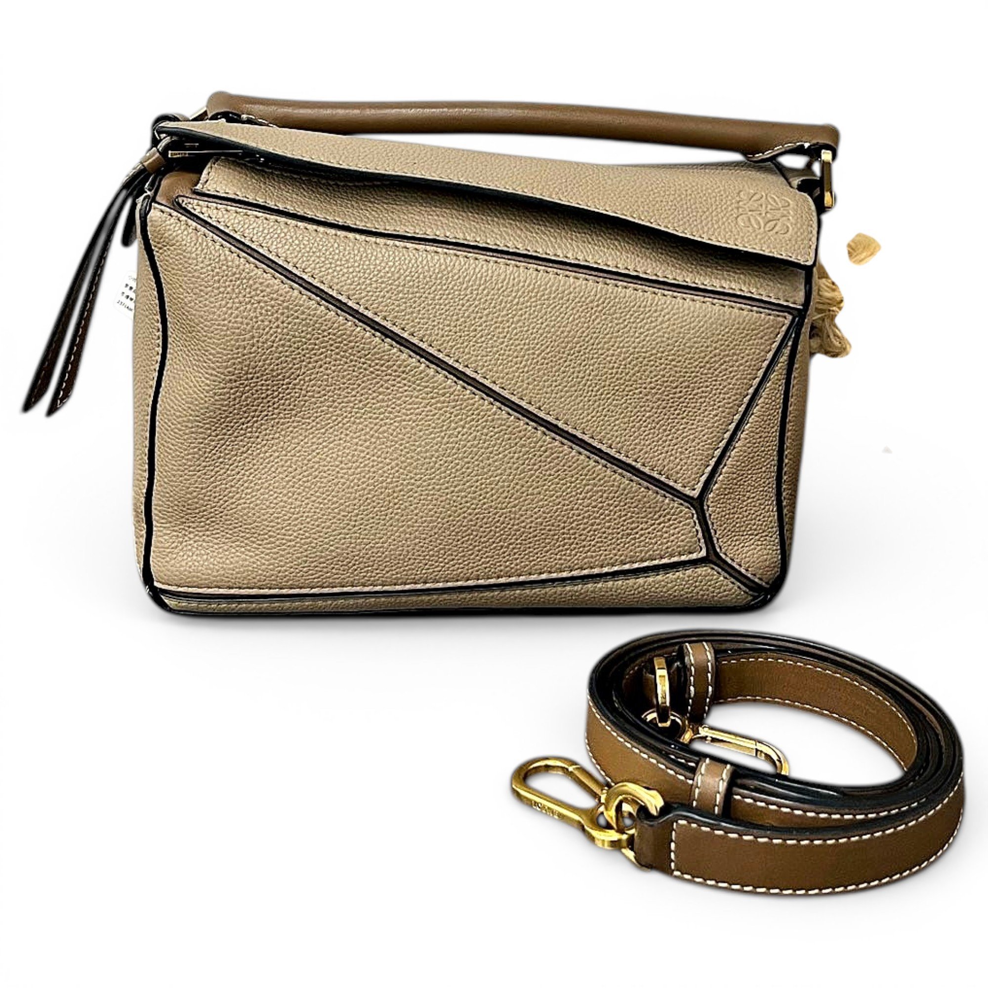 Puzzle leather handbag