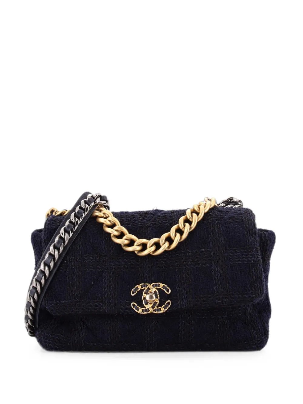 19 Flap Bag Quilted Tweed Large crossbody bag