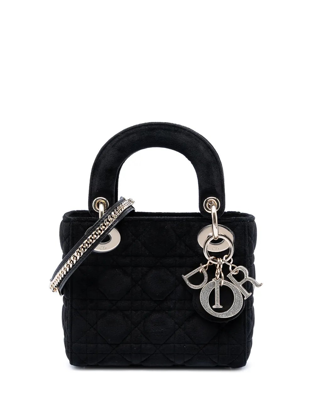 2019 Mini Velvet Cannage Lady Dior satchel