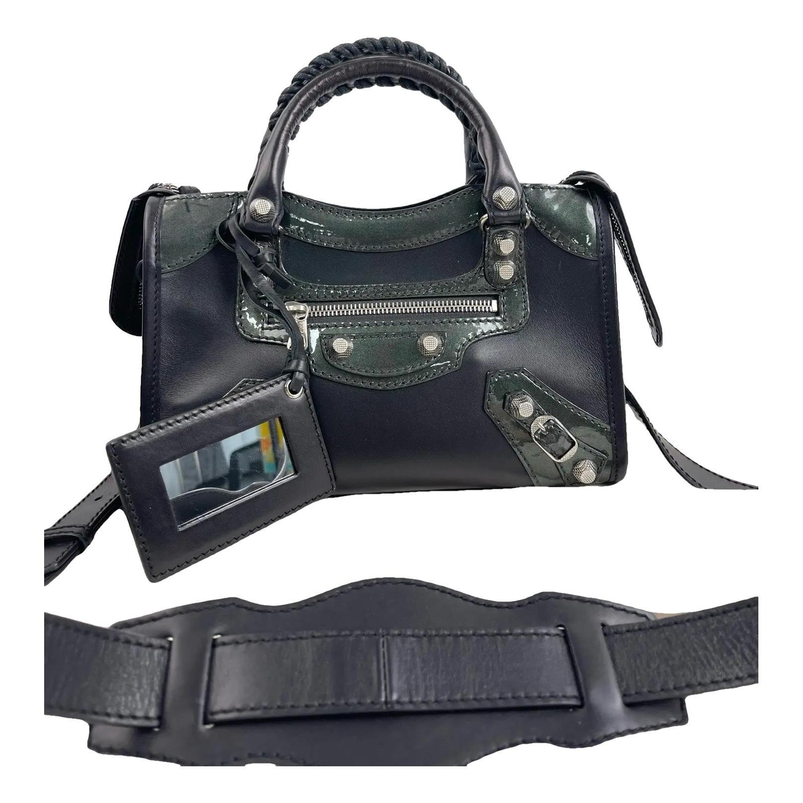 City leather handbag