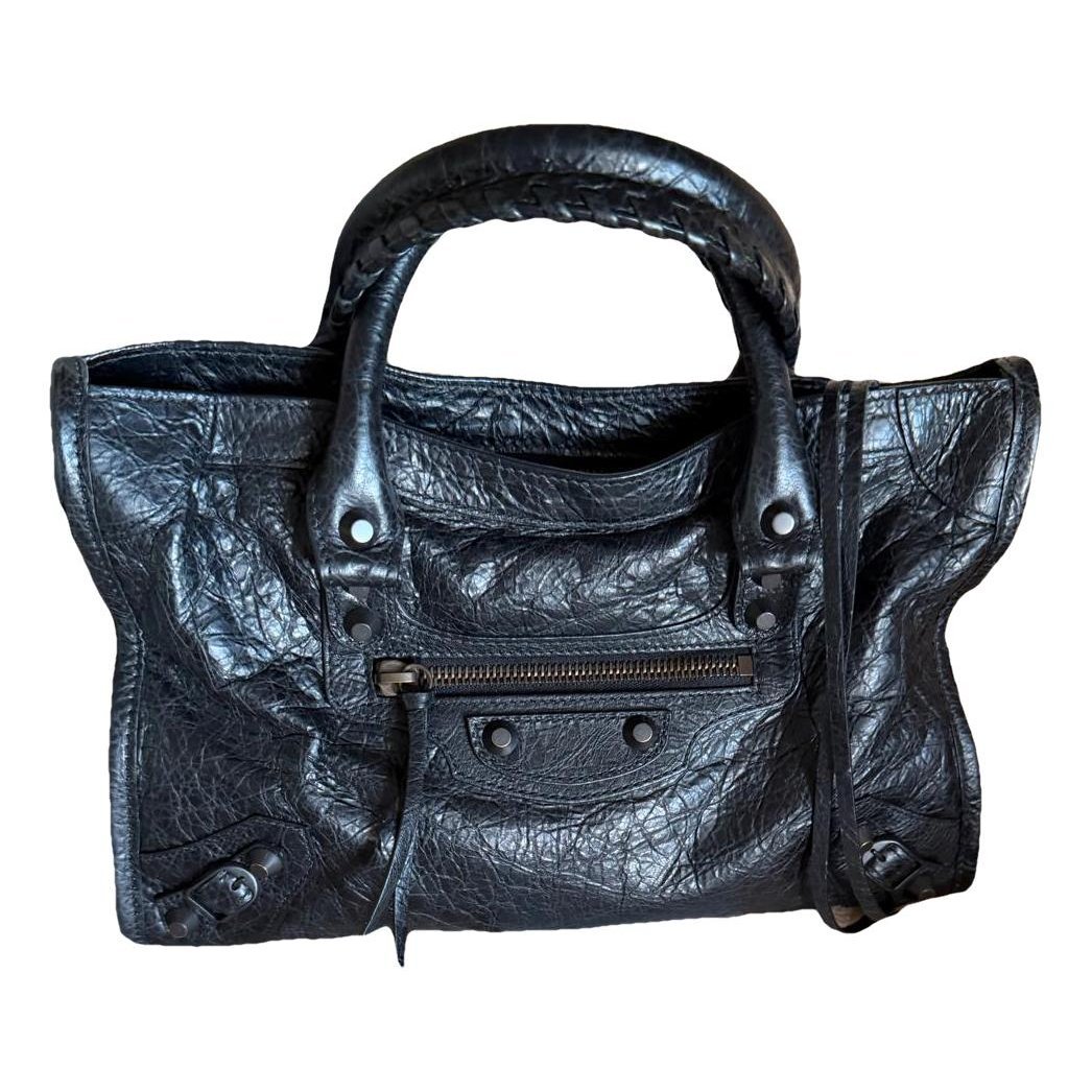 City leather handbag