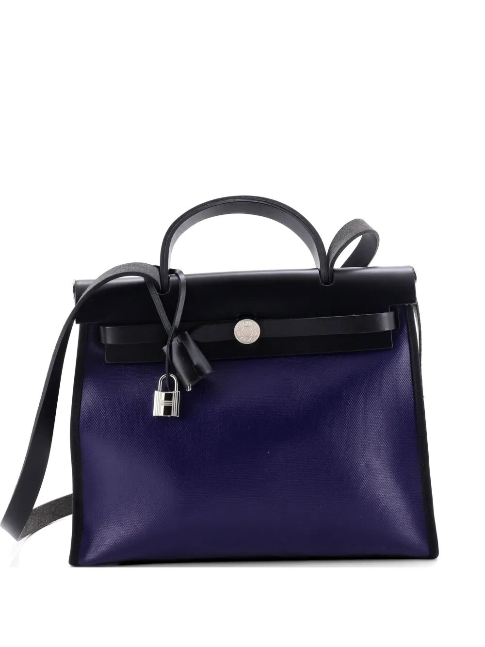 Herbag Zip Berline Vache Canvas and Leather 31 shoulder bag