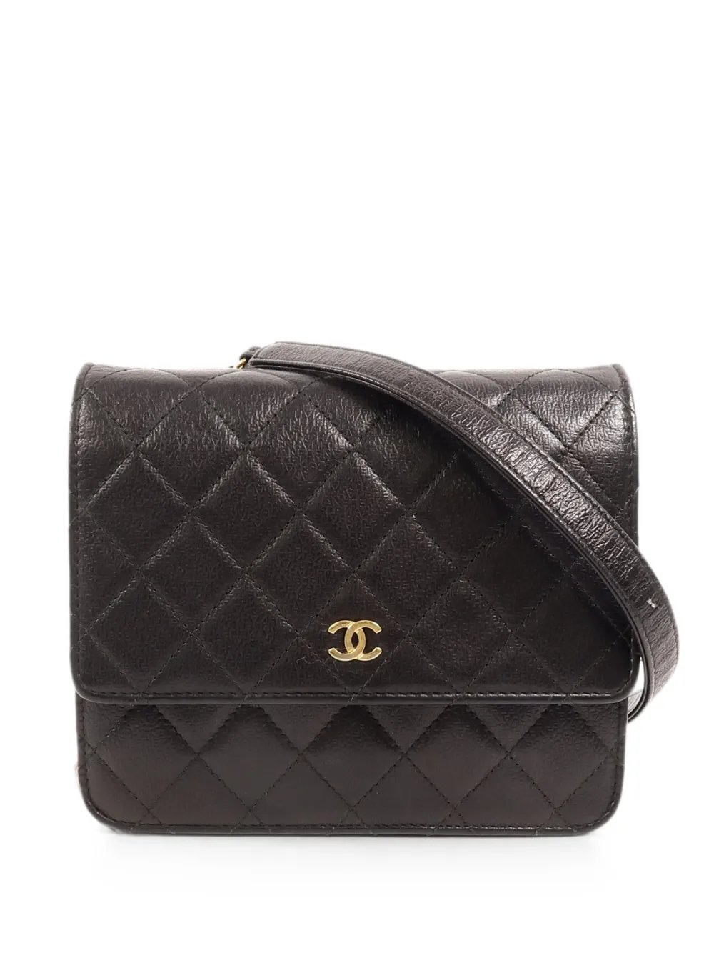 Wallet On Chain Diamond-quilted crossbody bag