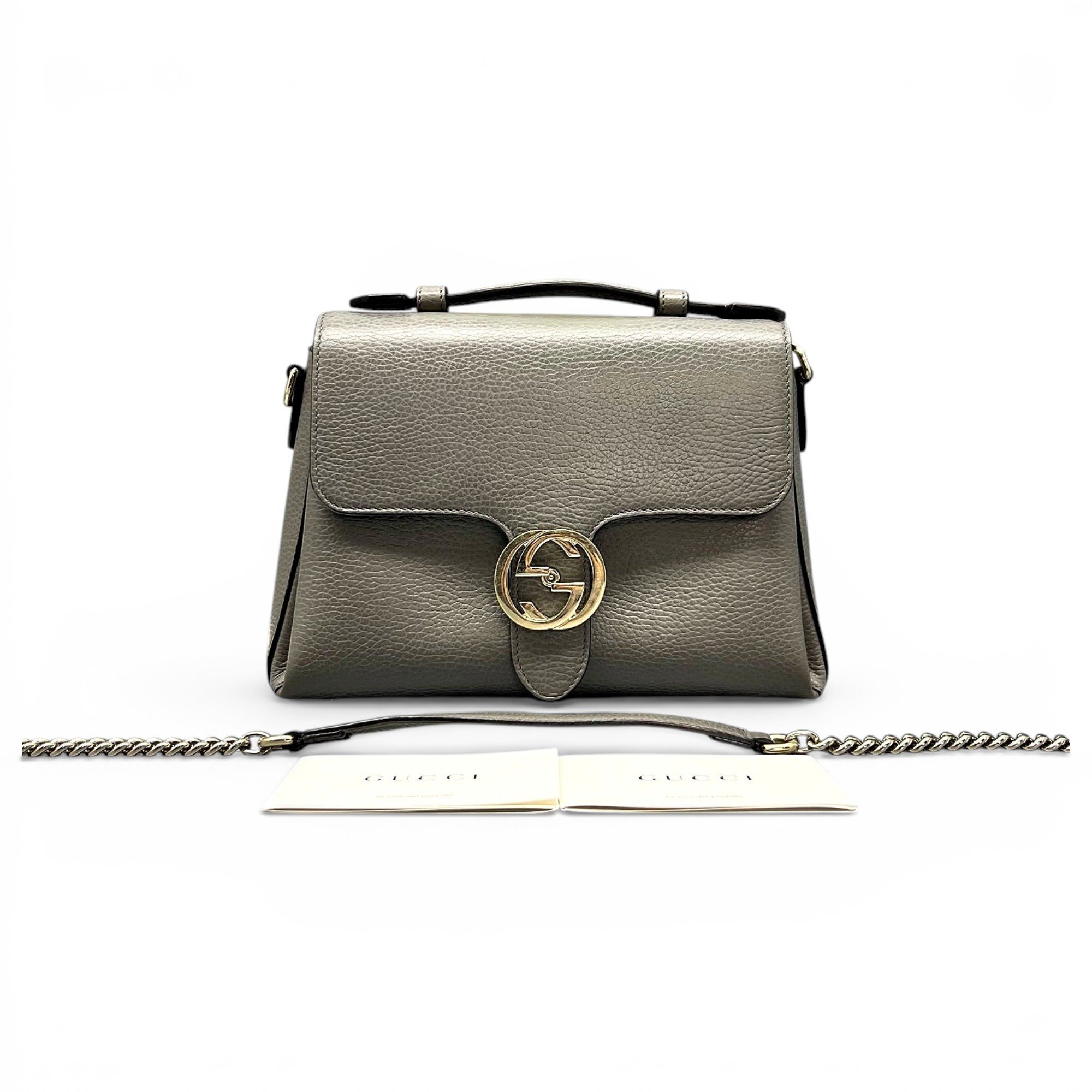 Interlocking leather handbag
