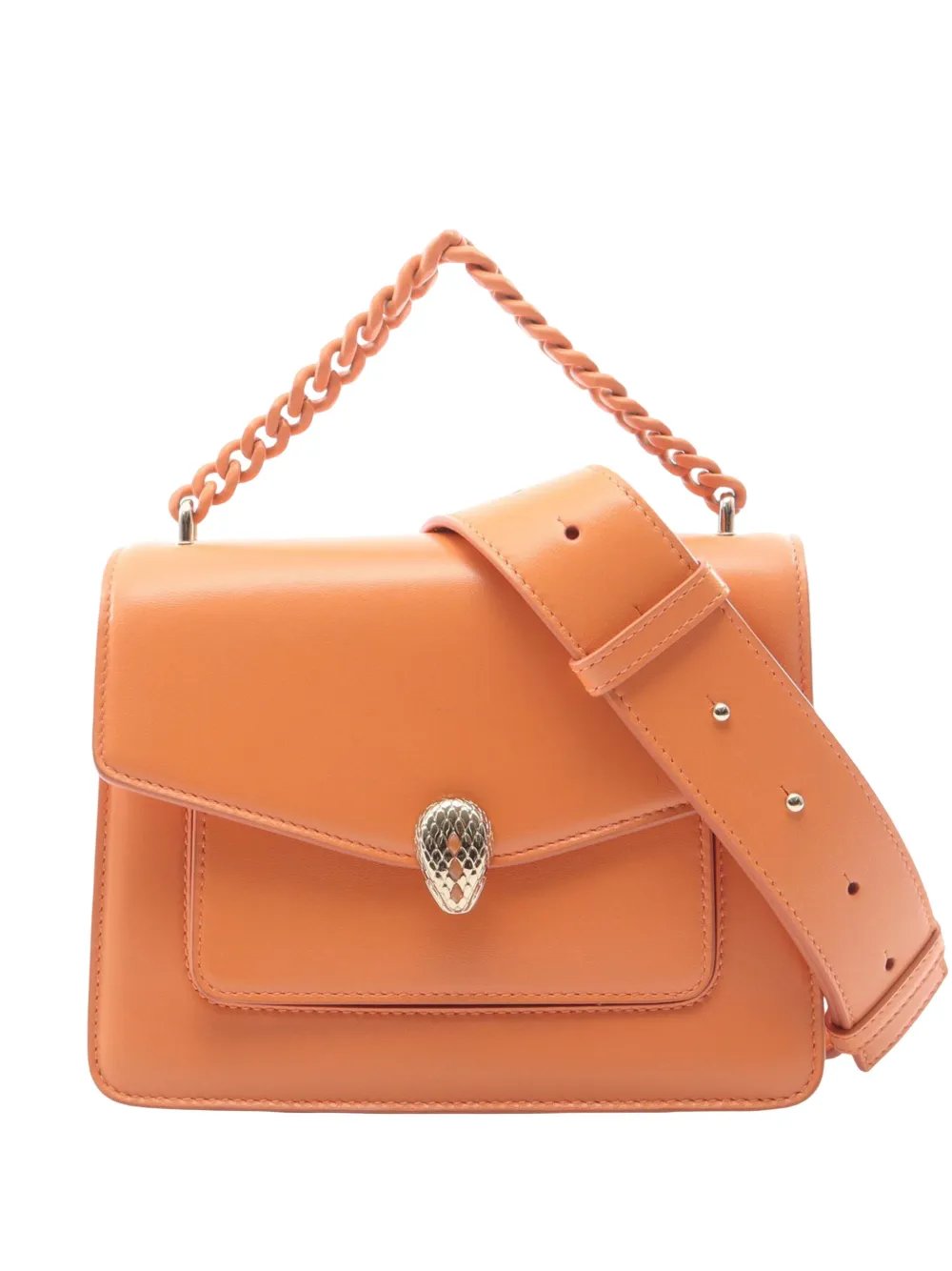 Bvlgari 2010-2026 Leather Serpenti Forever Maxi Chain Top Handle Bag satchel