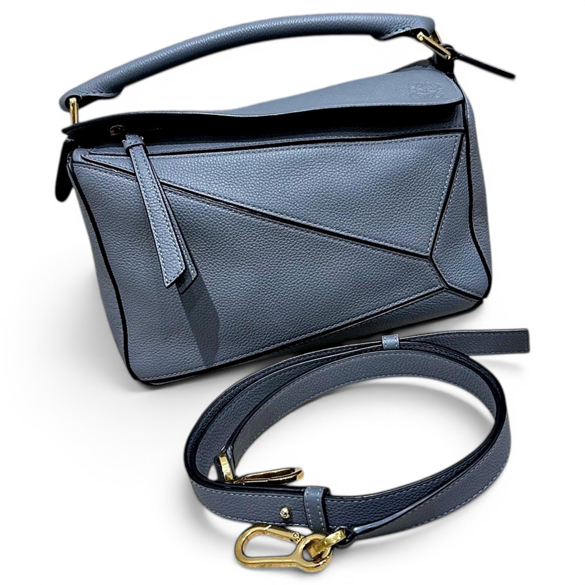 Puzzle leather handbag