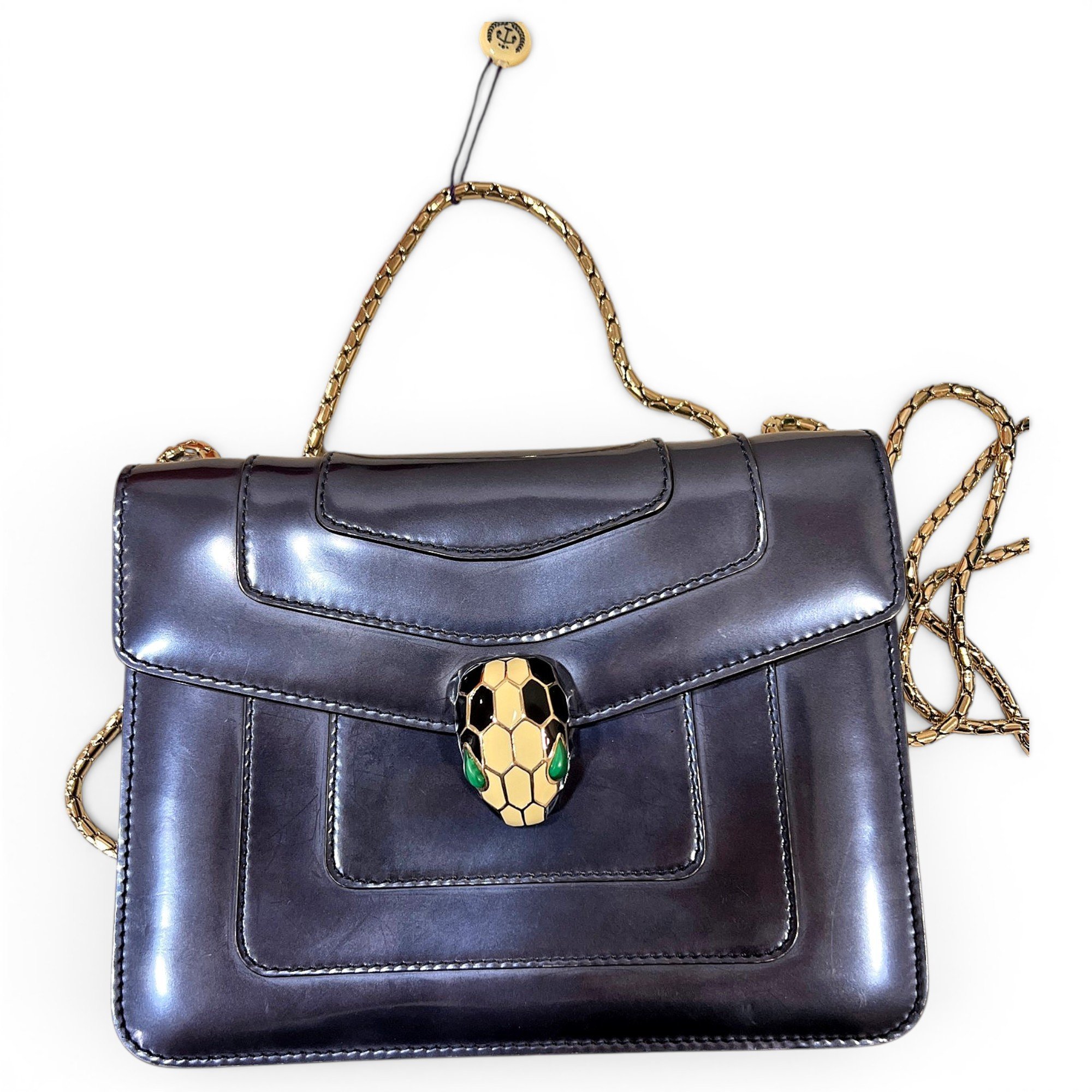 Serpenti patent leather handbag