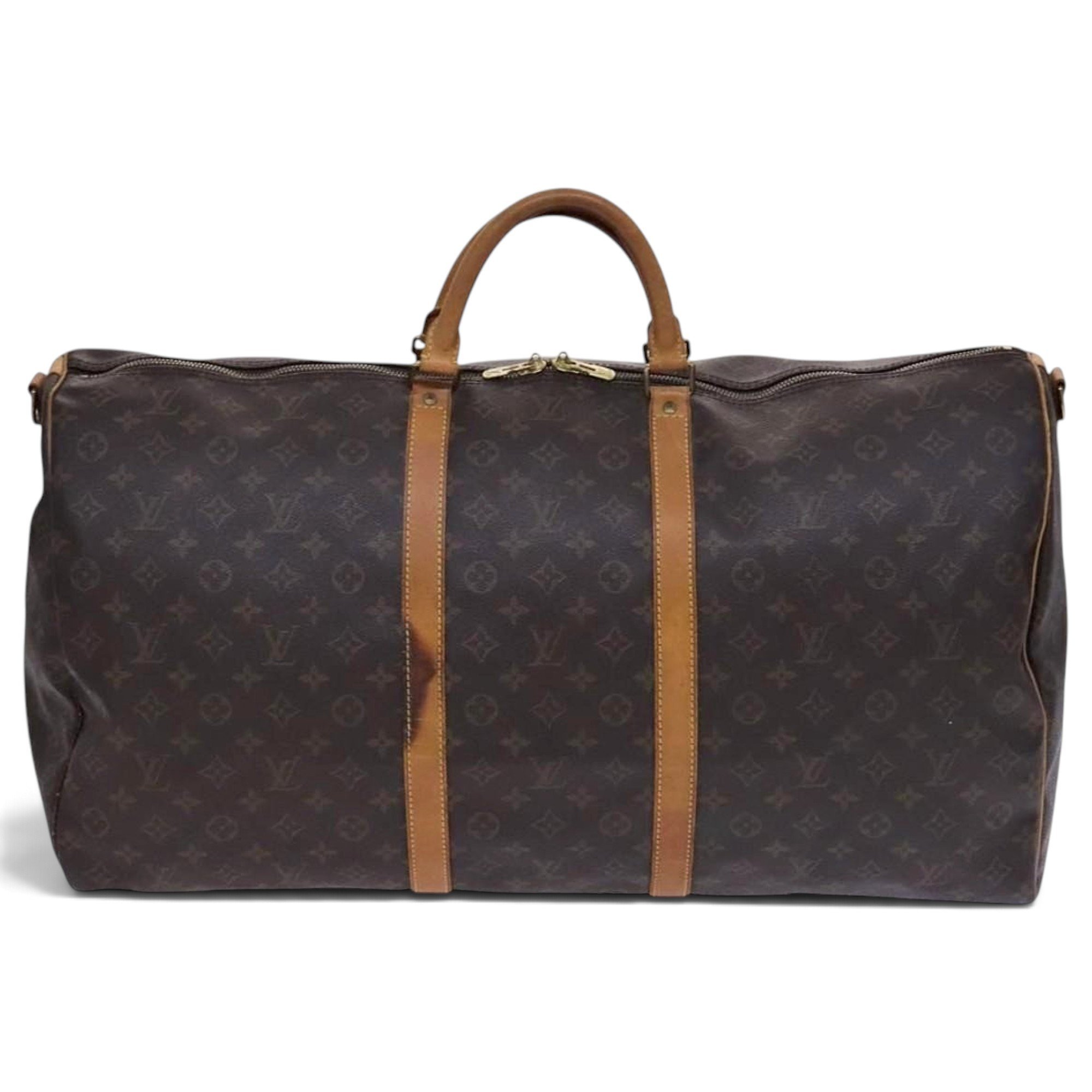 Louis Vuitton Keepall leather travel bag