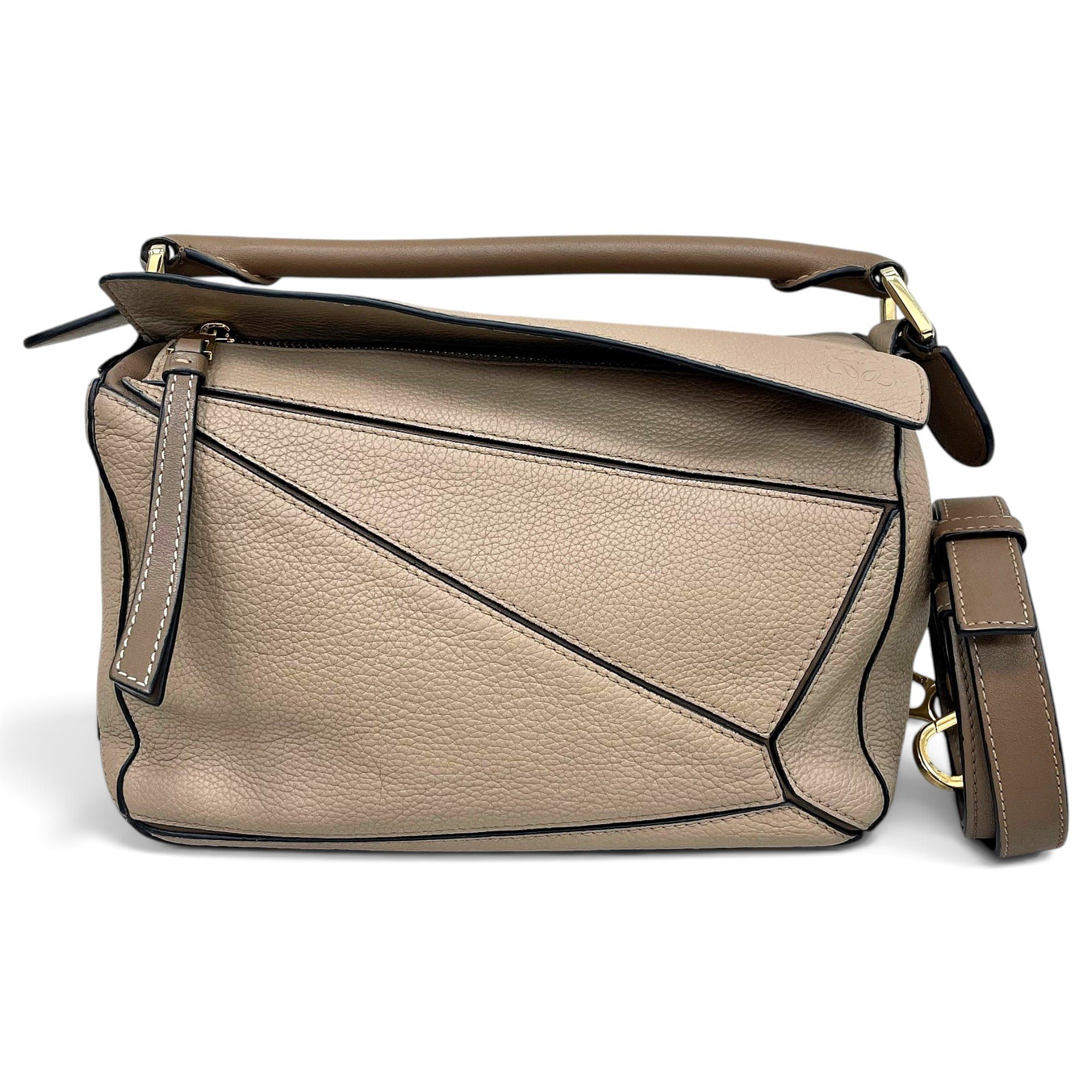 Puzzle leather handbag