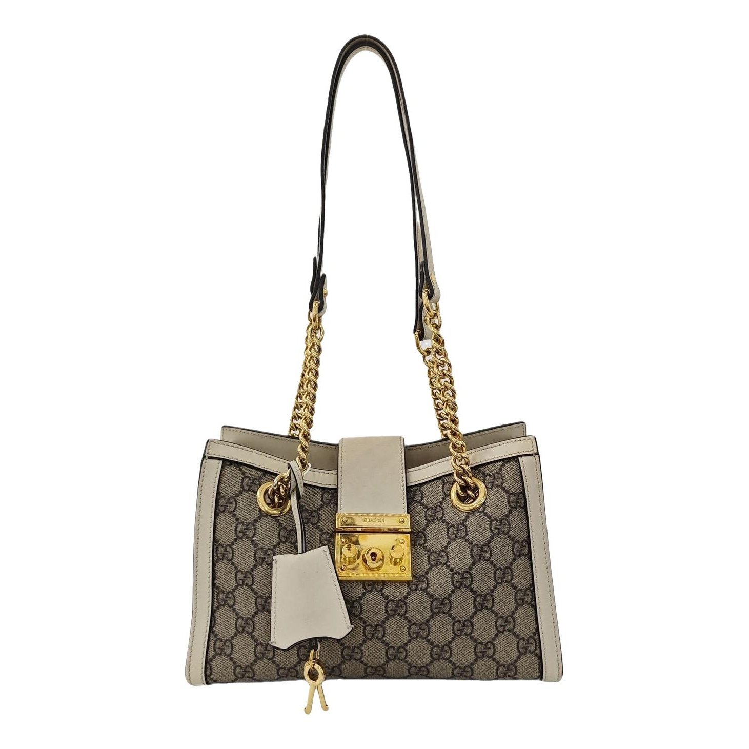 Padlock leather handbag