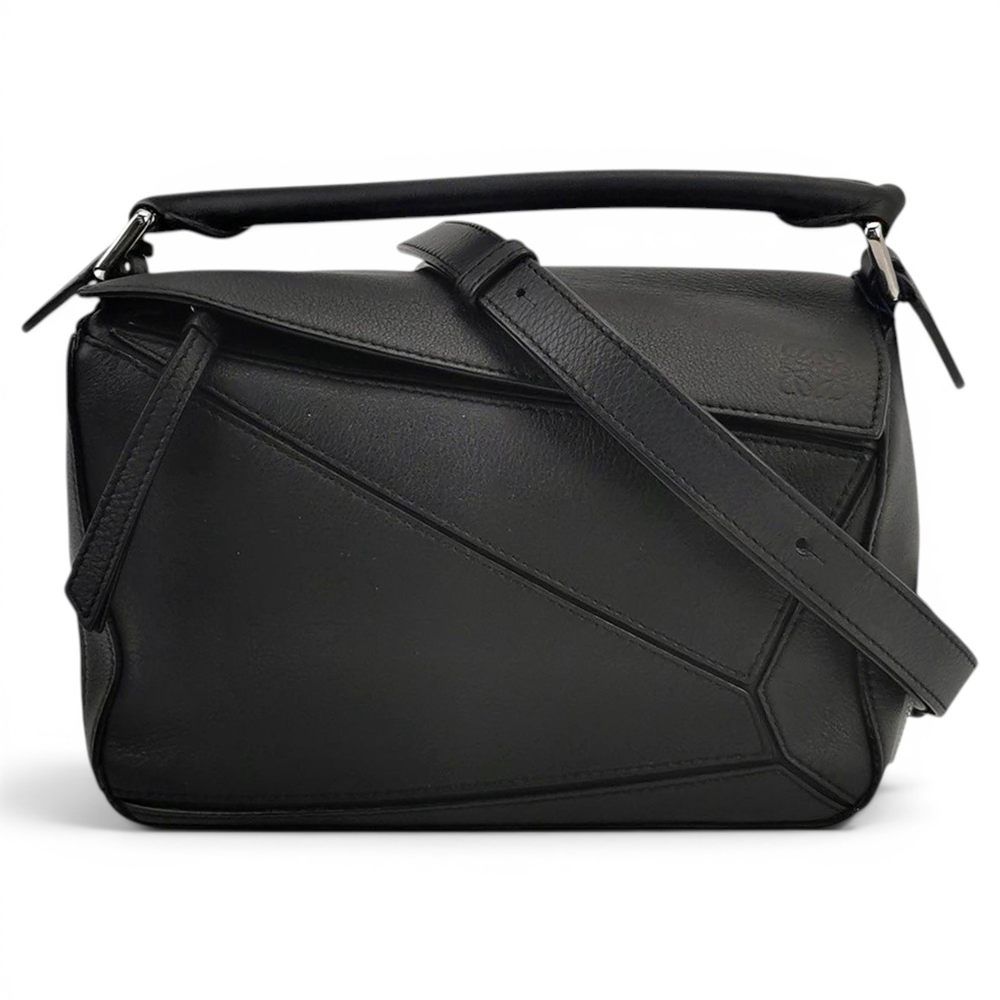 Puzzle leather handbag