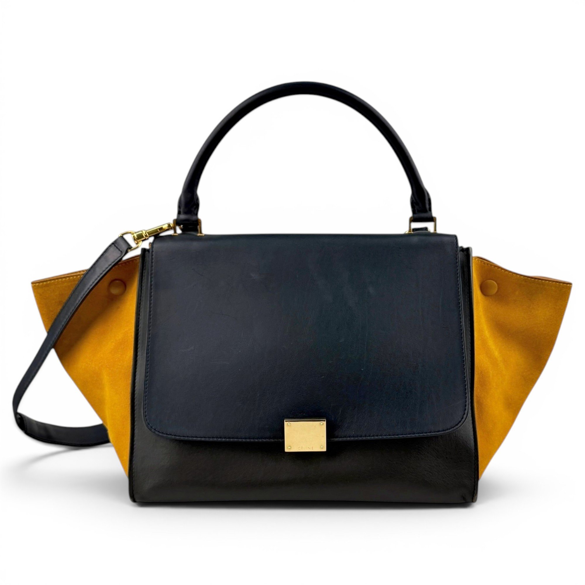 Trapèze leather handbag