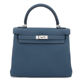 Hermes Brand New ( Rank N ) HERMÈS Kelly 25 Bleu de Prusse (7P) Togo Palladium hardware W (2024)