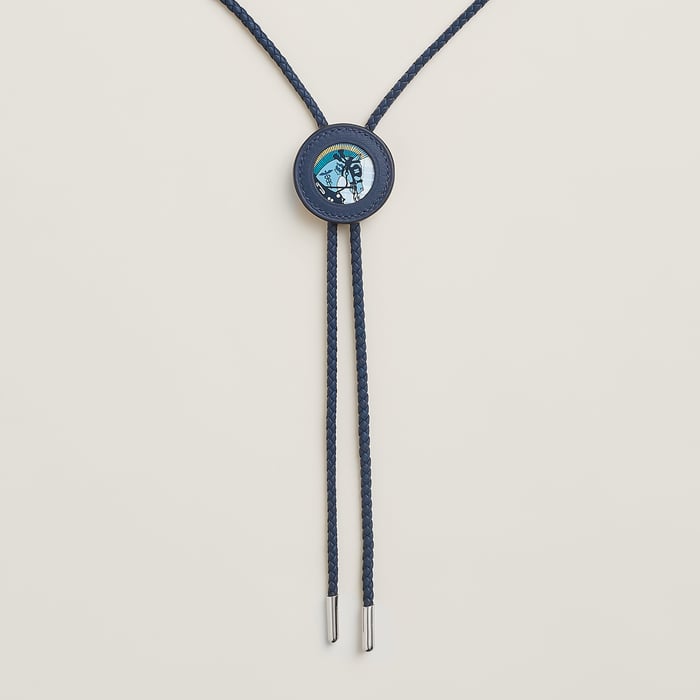 Navy Cheval Punk Bolo Tie Necklace