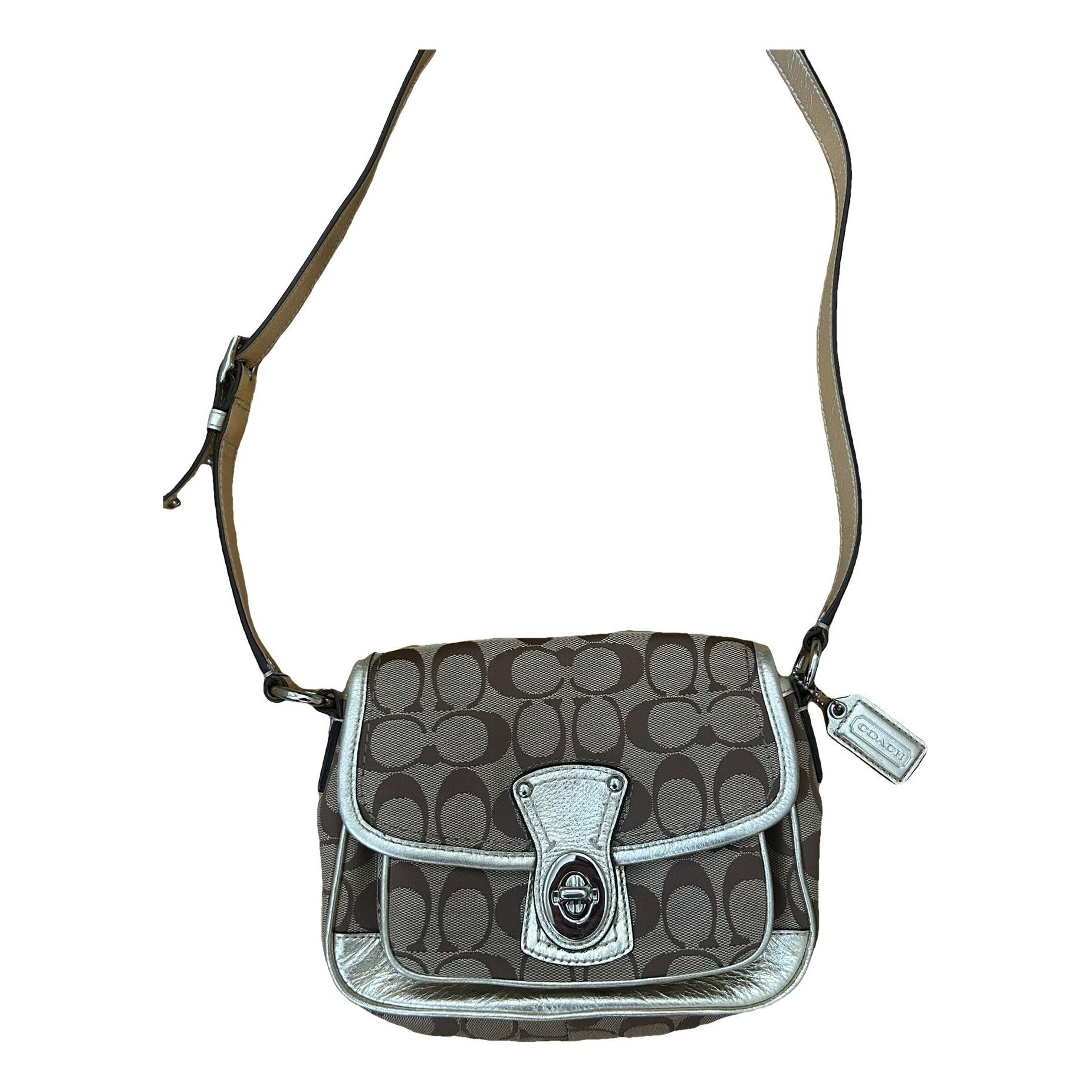 Canvas Courier Crossbody leather mini bag