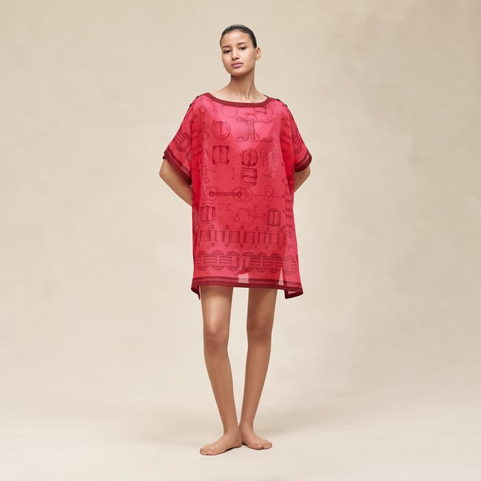 Rose Pivoine "Cahier Du Colporteur" Beach Tunic