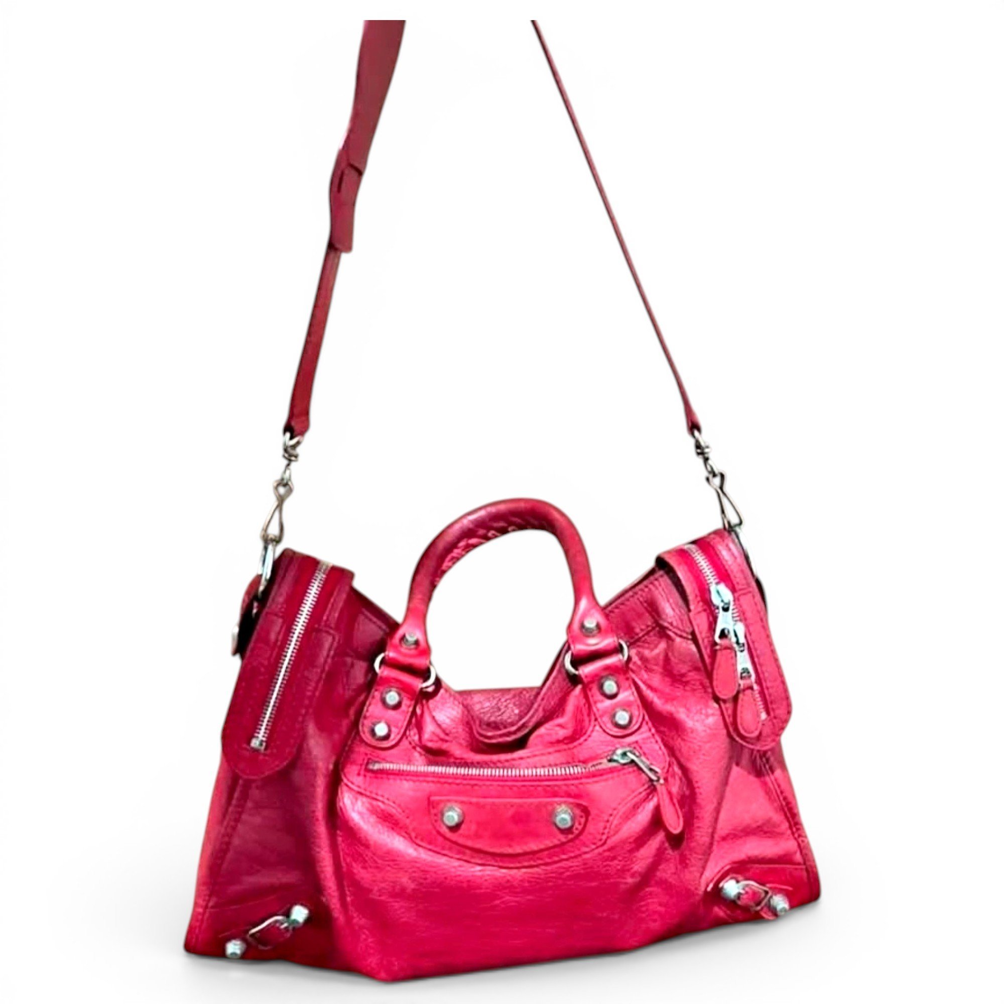 City leather handbag