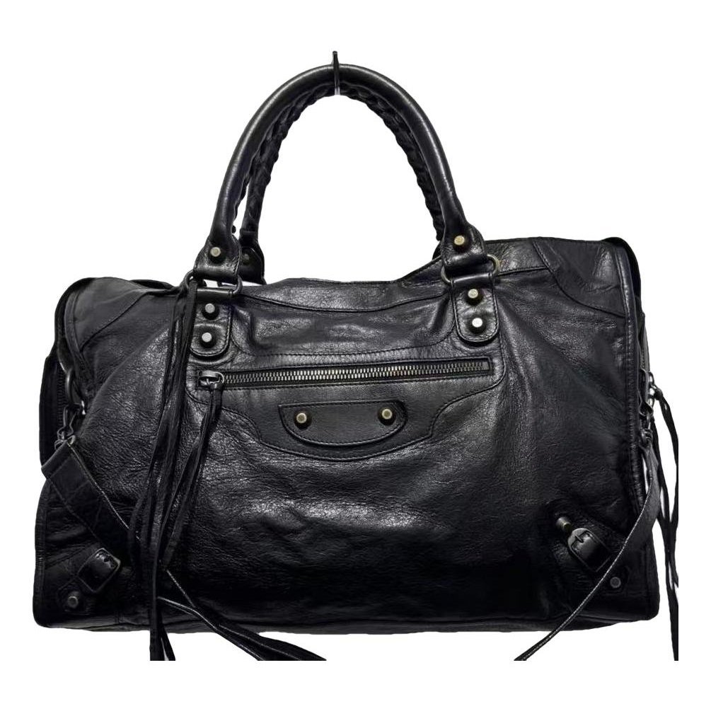 City leather handbag