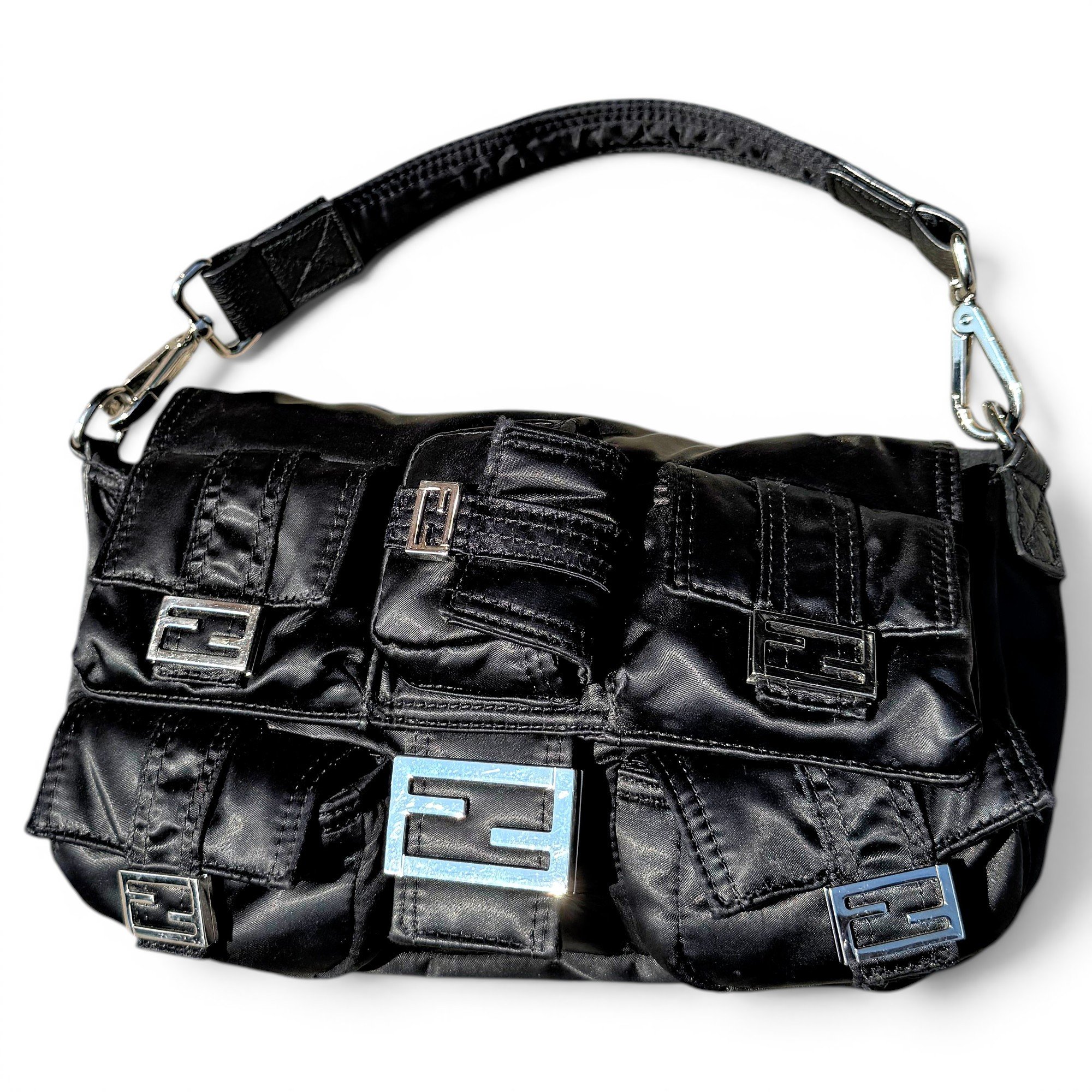 Baguette silk handbag
