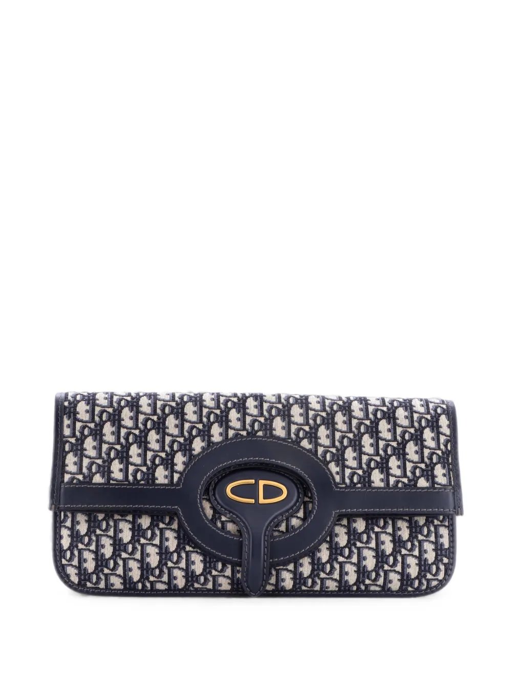 Fold Over Oblique Canvas clutch bag