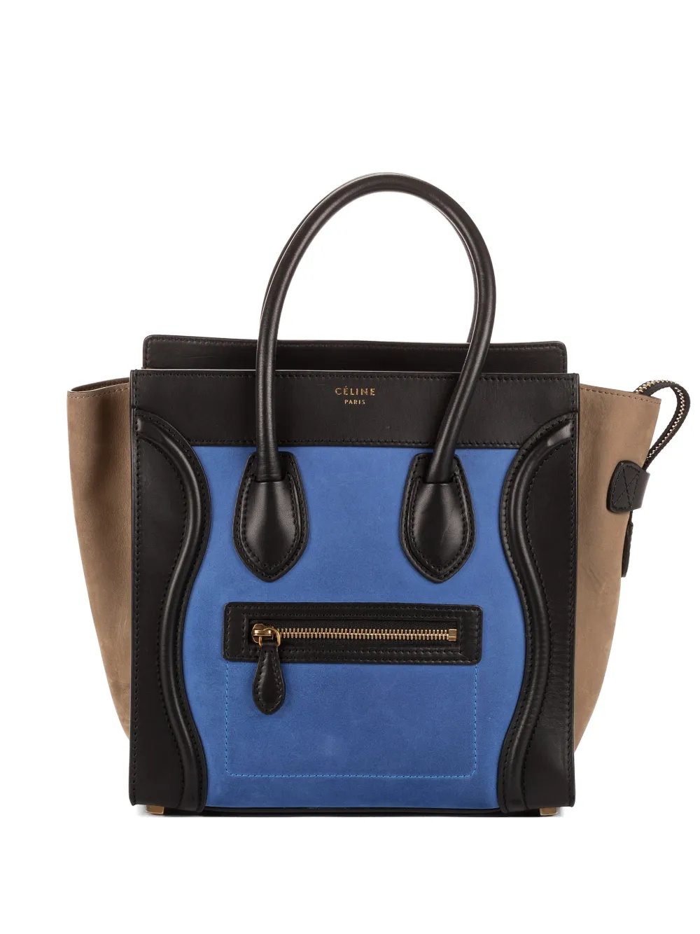 micro Luggage tri-color calfskin tote bag