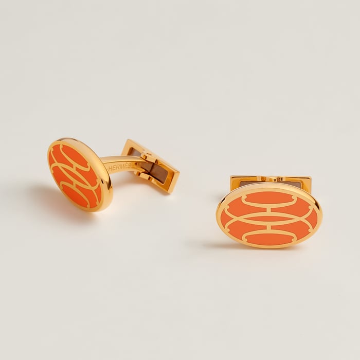 Orange Soie H Lift Cufflinks