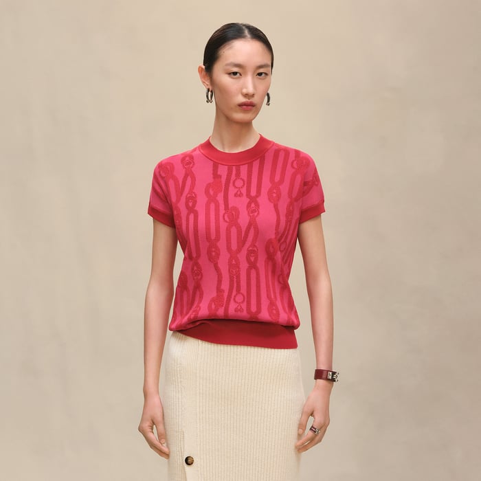 Rose Framboise "Palefroi Remix" Sleeveless Sweater