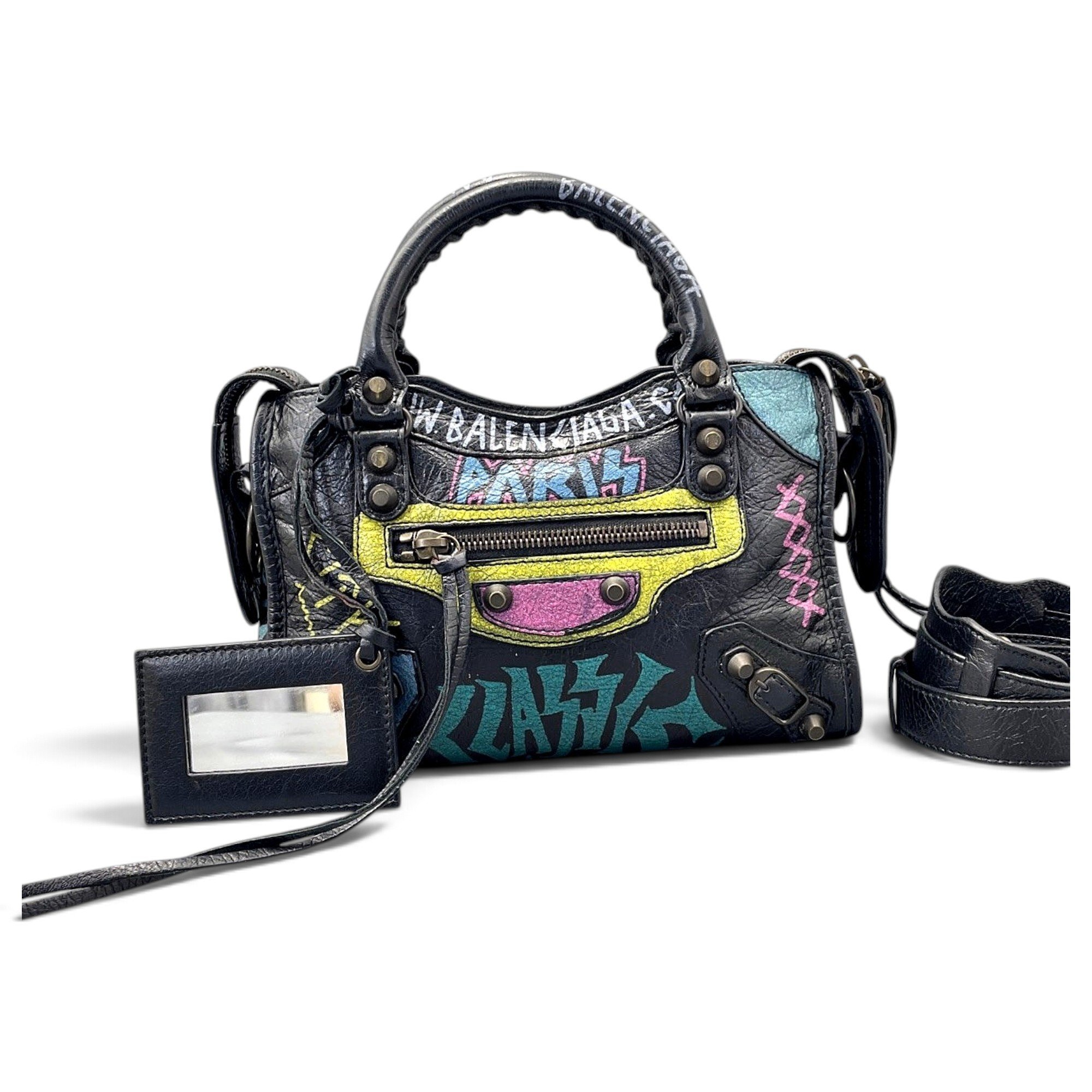 City leather handbag