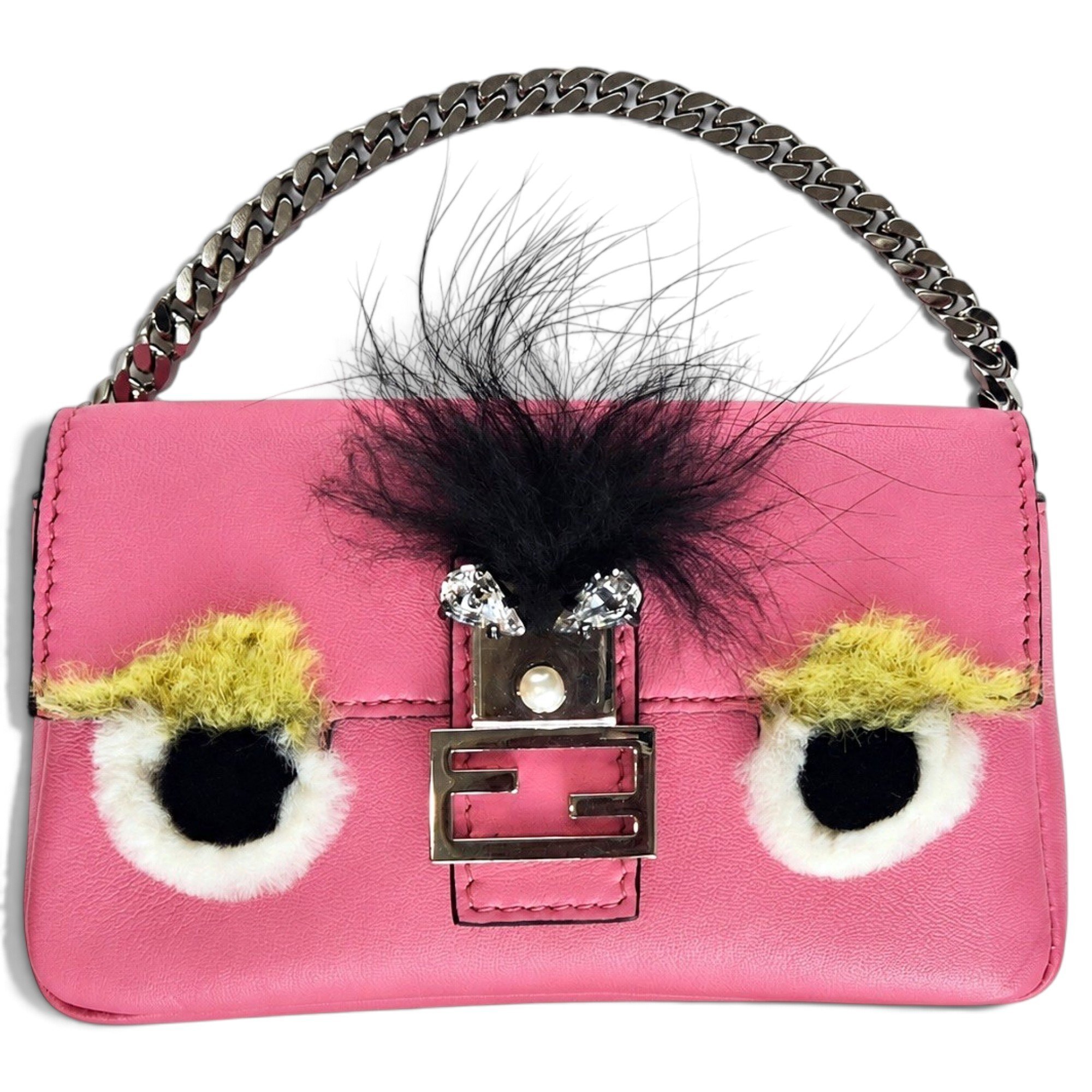 Baguette Chain leather handbag