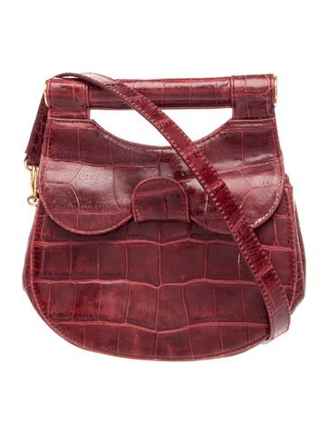 Embossed Leather Top Handle Bag
