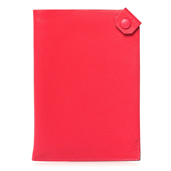 Hermes Chevre Chamkila Tarmac PM Passport Holder Rose Extreme