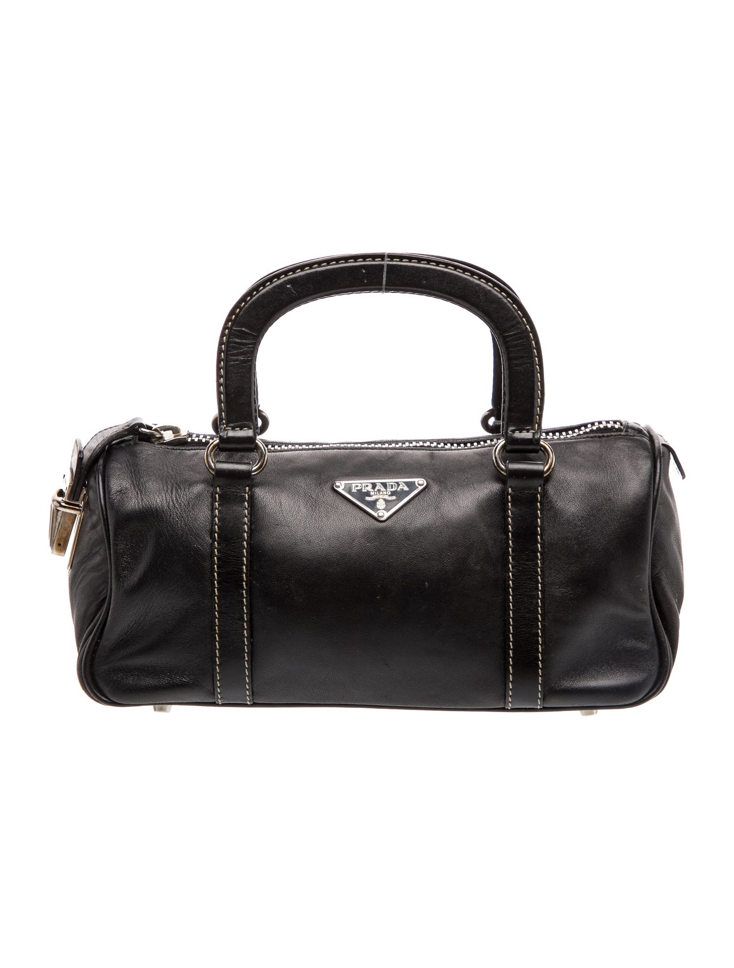 Enameled Metal Triangle Top Handle Bag