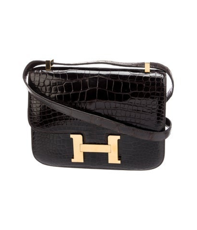 Hermes Vintage Shiny Alligator Constance 23