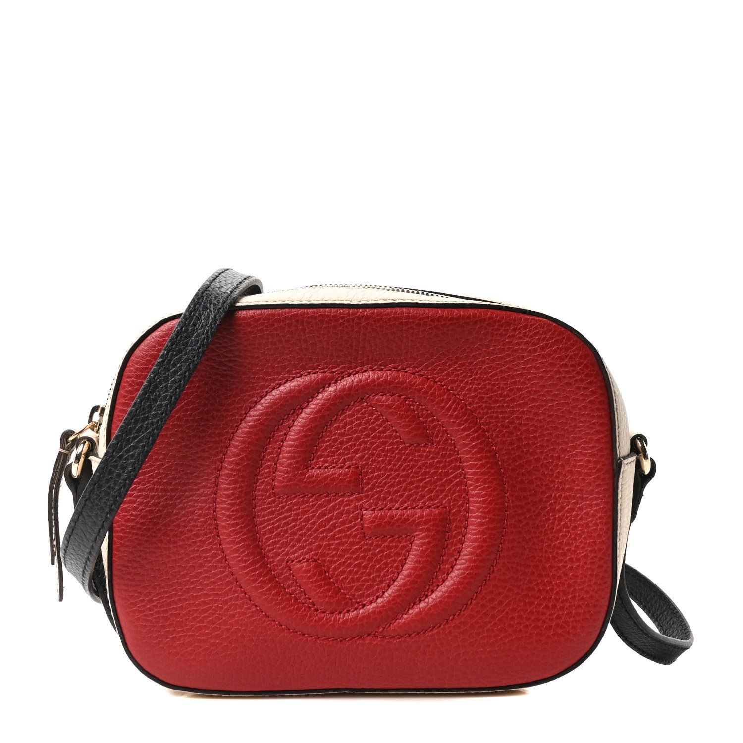 Gucci Dollar Calfskin Small Soho Disco Bag Hibiscus Red Mystic White Blue