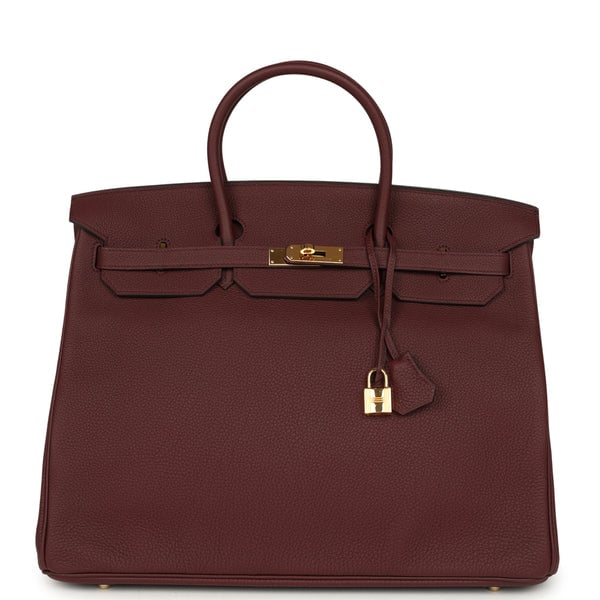 Pre-owned Hermes Birkin 40 Bordeaux Togo Gold Hardware