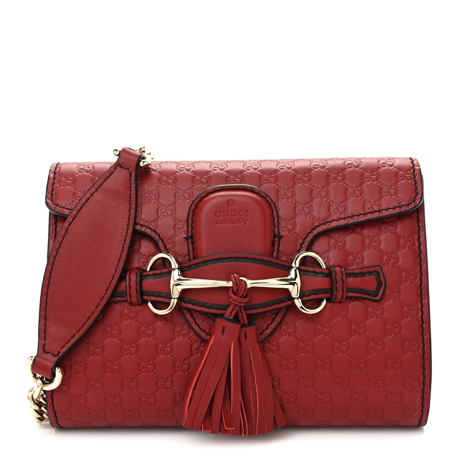 Gucci Soft Microguccissima Mini Emily Chain Shoulder Bag Rosso