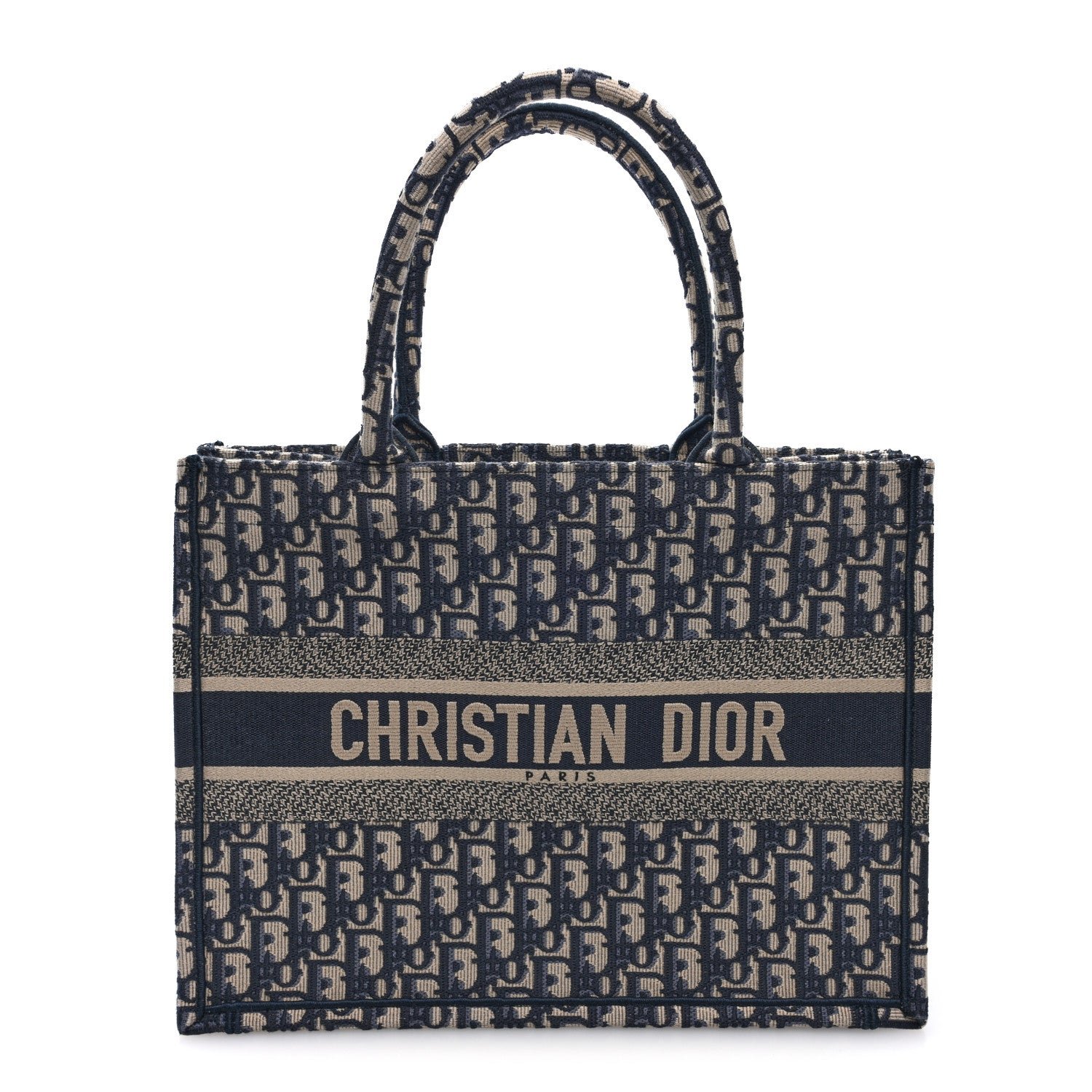 Christian Dior Oblique Medium Book Tote Blue Multicolor