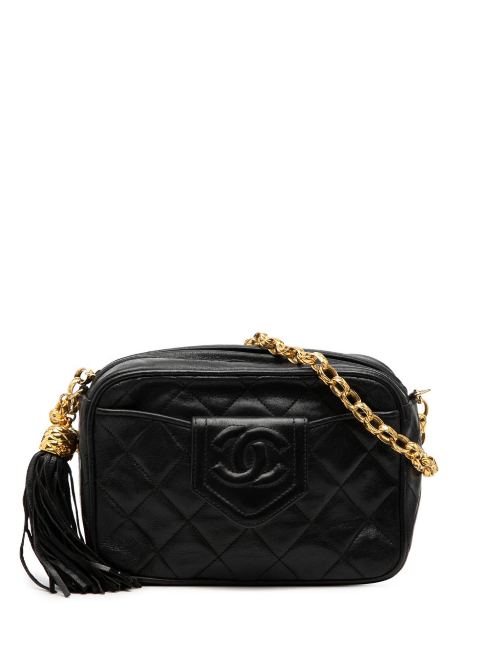 1989-1991 CC Quilted Lambskin Tassel Camera Bag crossbody bag