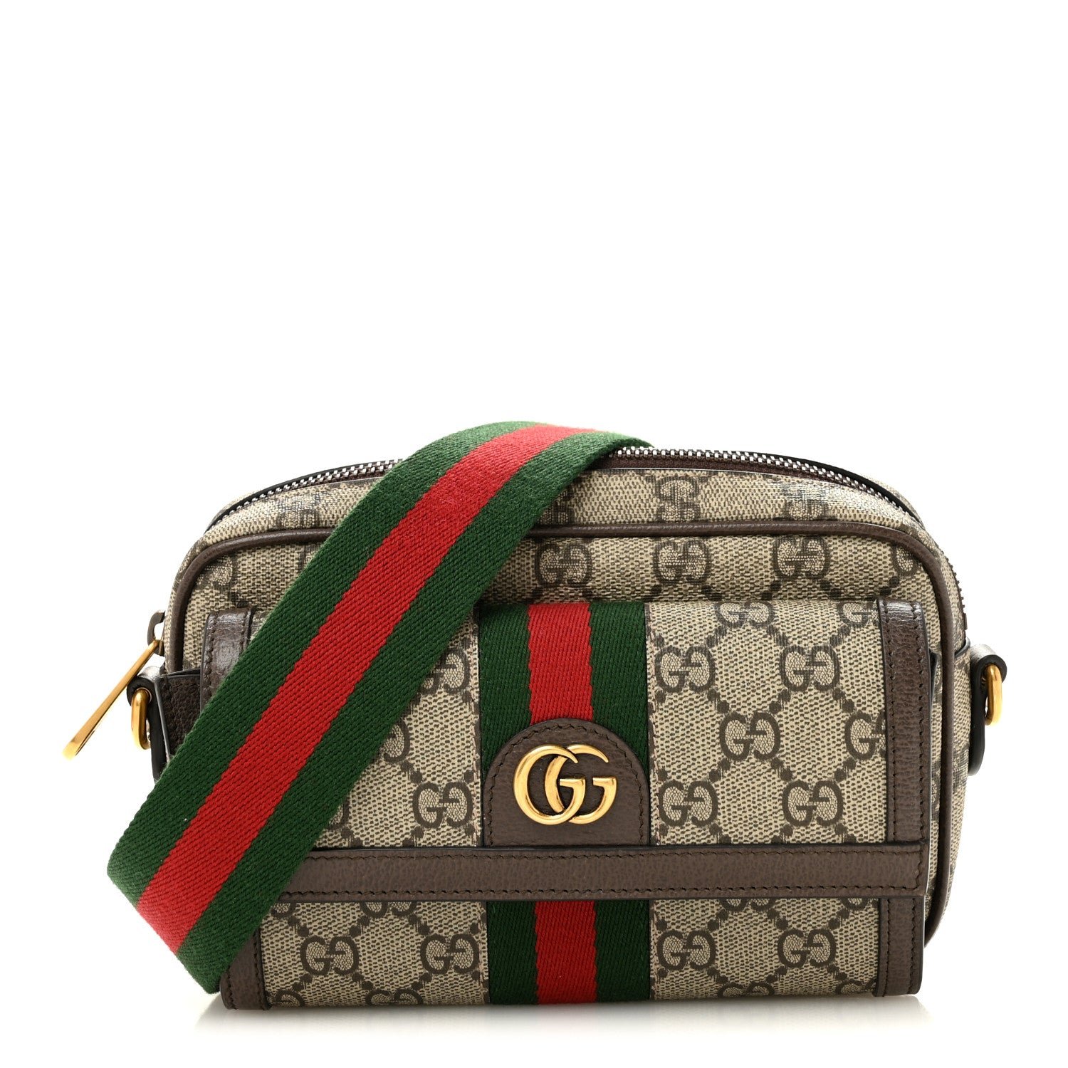Gucci GG Supreme Monogram Web Mini Ophidia Bag Beige Ebony