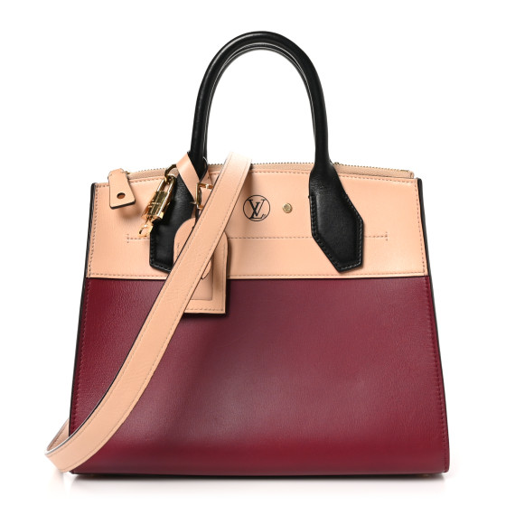 Louis Vuitton Calfskin City Steamer PM Burgundy Creme