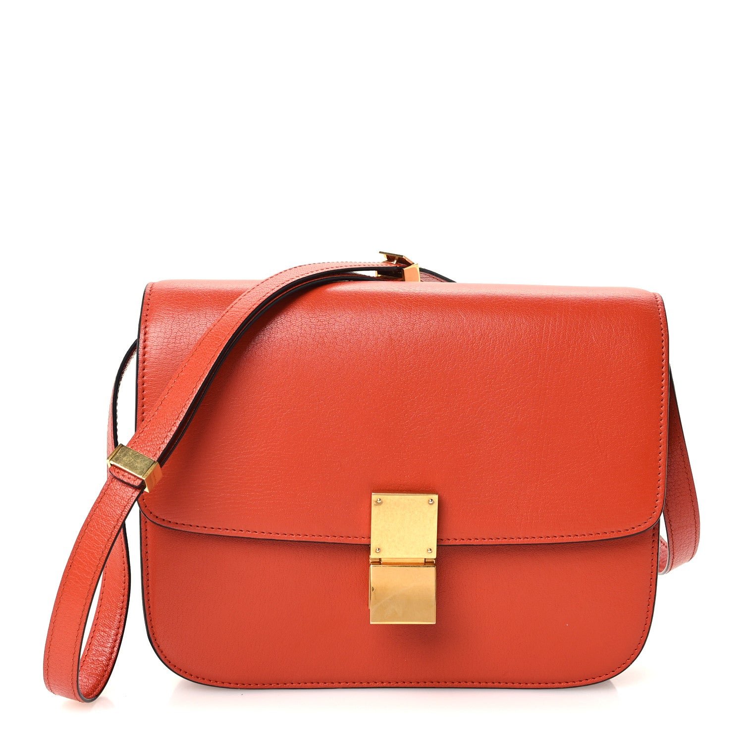 Celine Goatskin Medium Classic Box Flap Bag Cinnamon