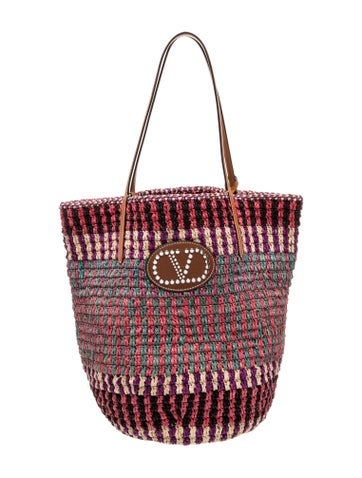 Valentino Raffia Garavani Vlogo Signature Large
