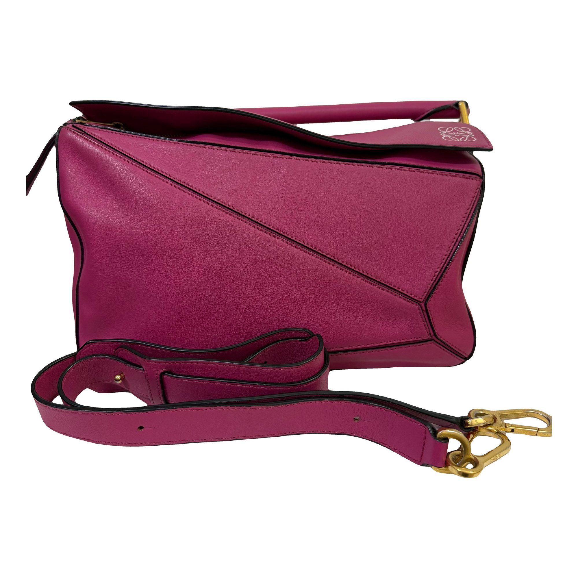 Puzzle leather handbag