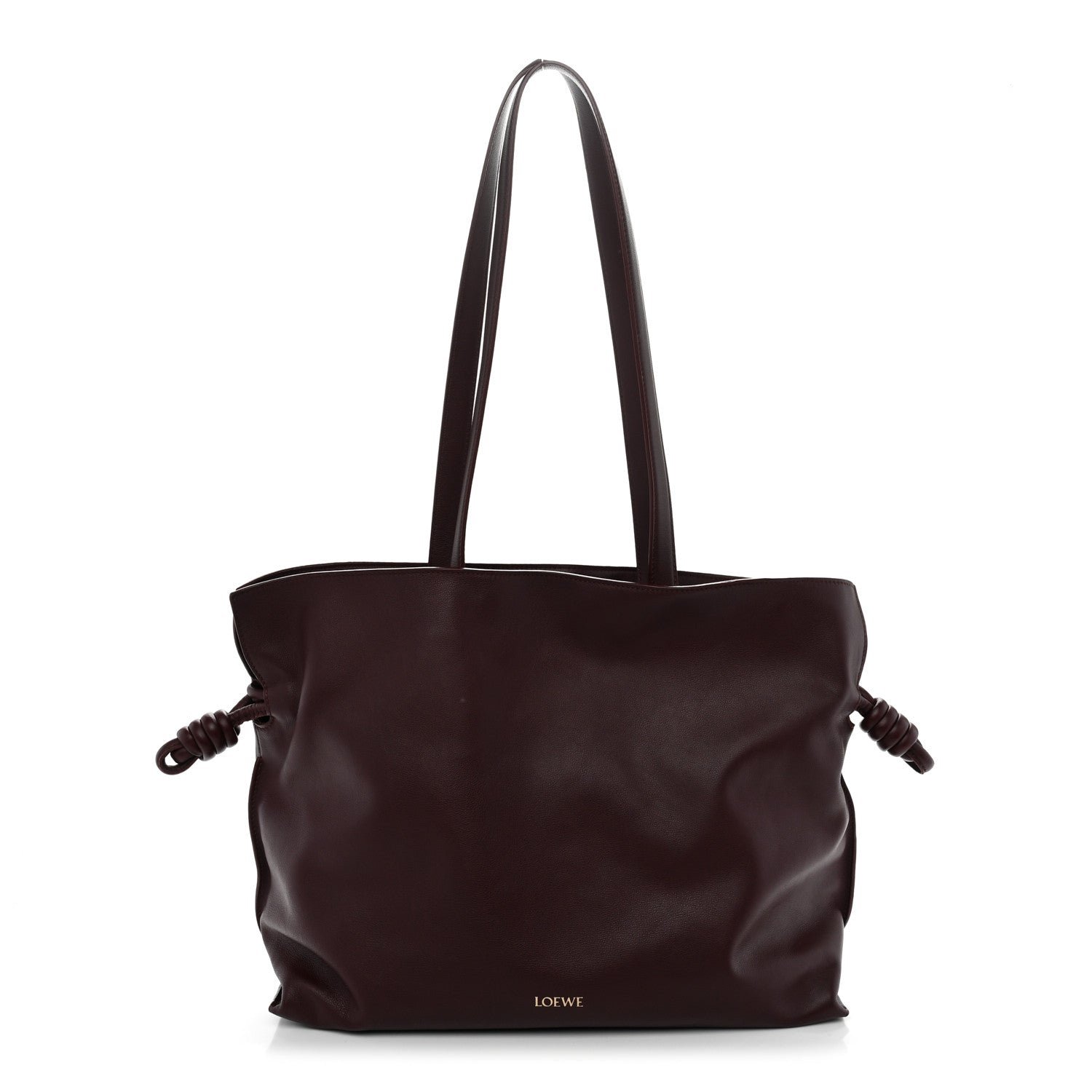 Loewe Calfskin Large Flamenco Knot Bag Dark Burgundy