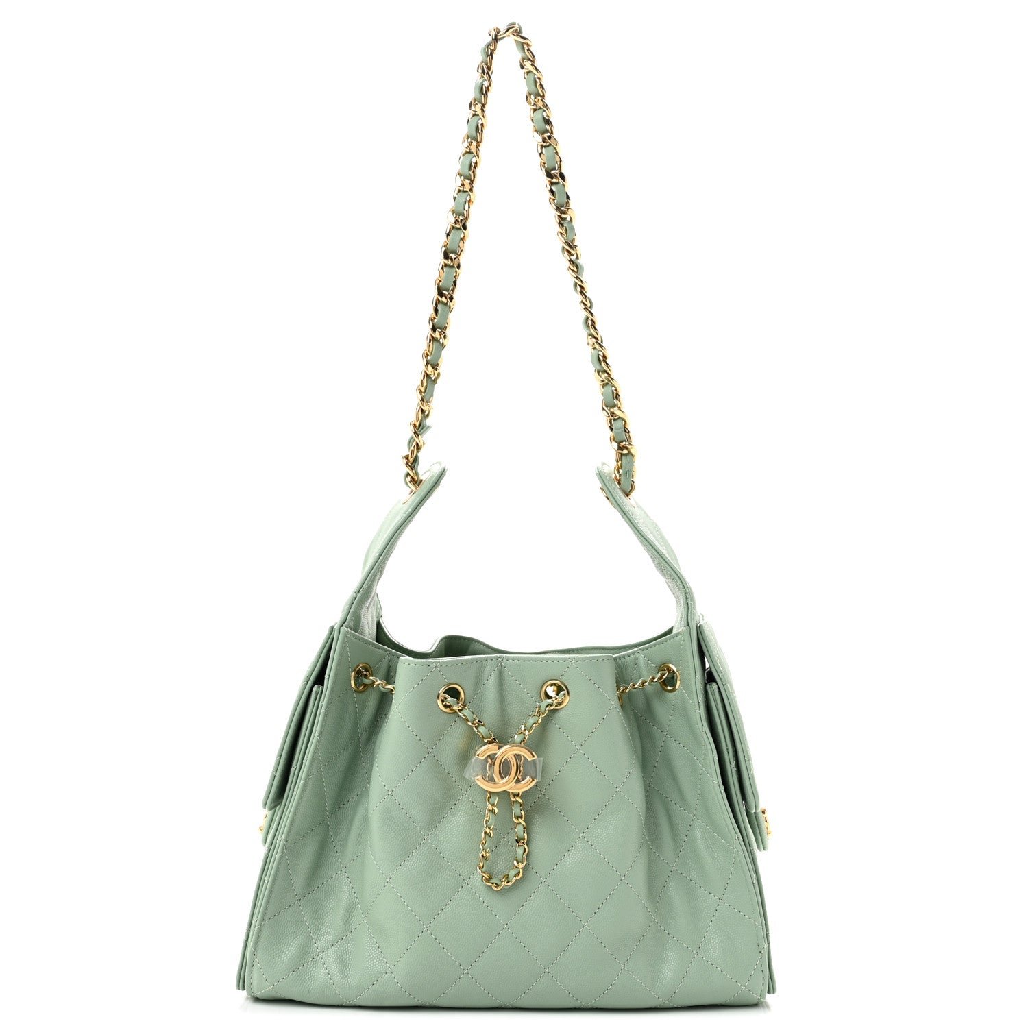 Chanel Caviar Quilted Small Chanel 25 Handbag Light Green
