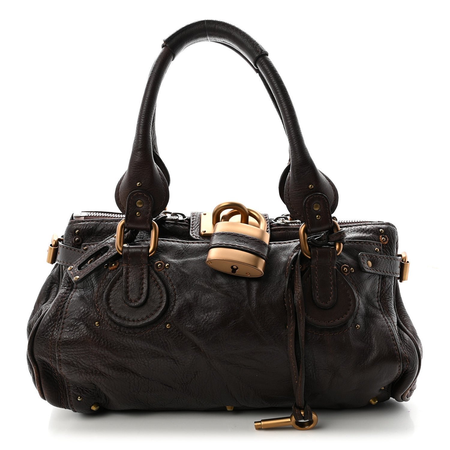 Chloe Chloe Calfskin Medium Paddington Satchel Brown