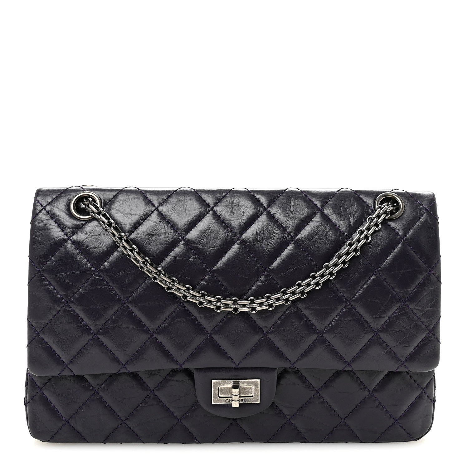 Chanel Aged Calfskin Quilted 2.55 Reissue 226 Flap Purple