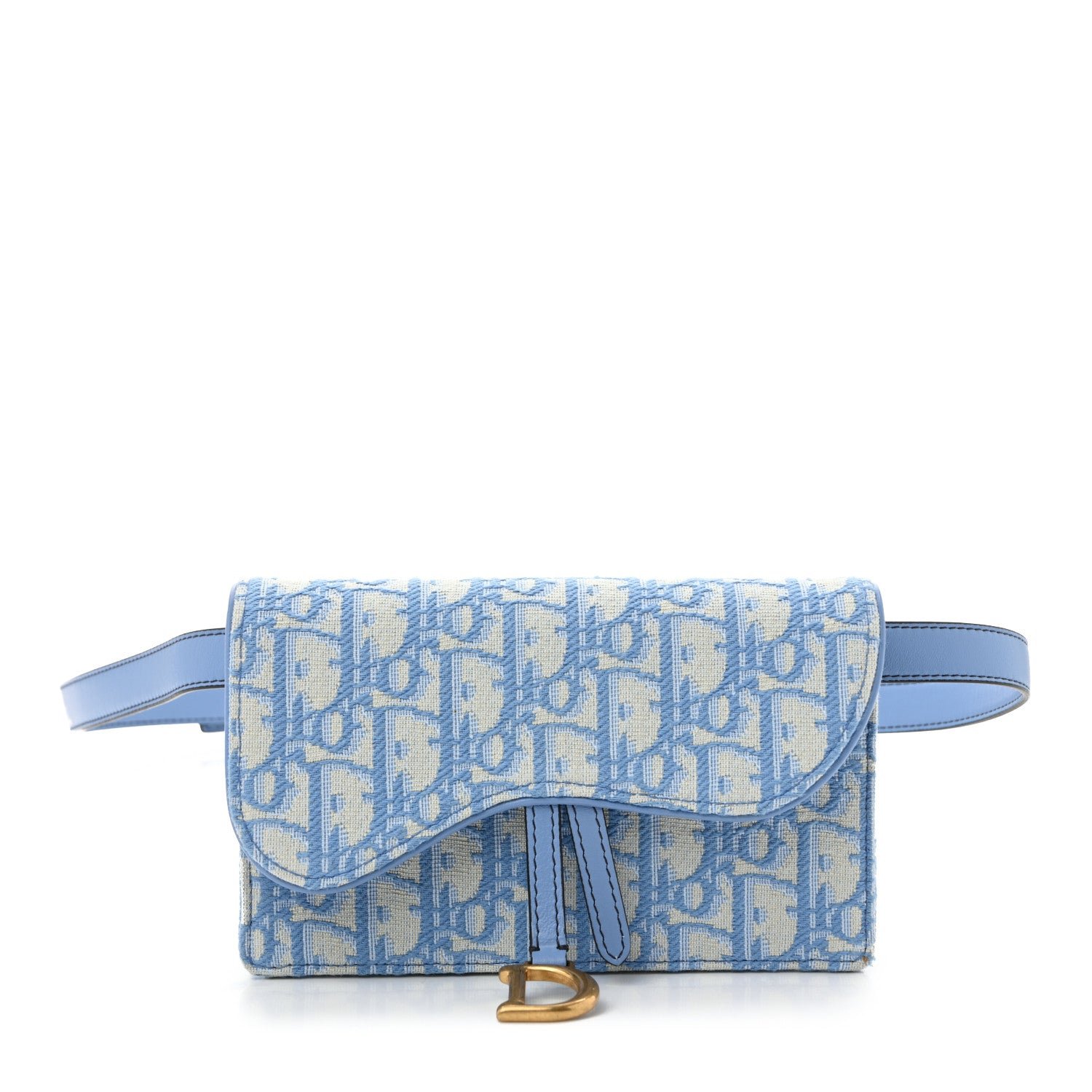 Christian Dior Oblique Saddle Belt Bag Cornflower Blue