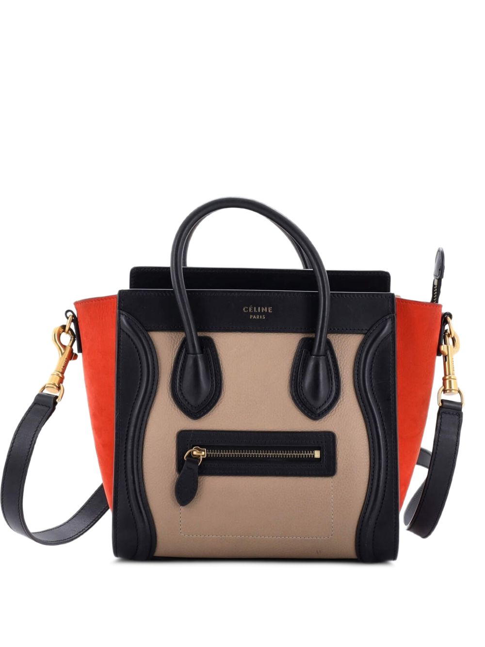 Tricolor Luggage Bag Leather Nano crossbody bag